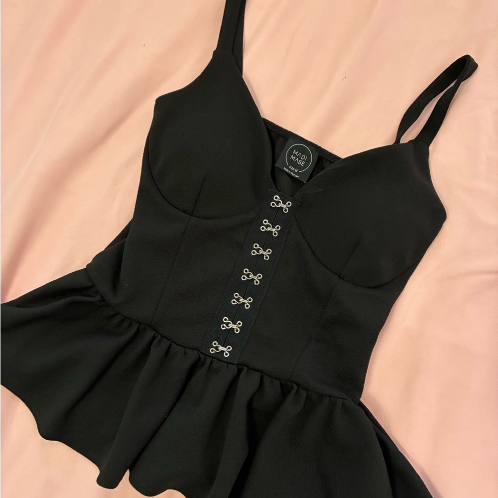 Elegant Black Peplum Top